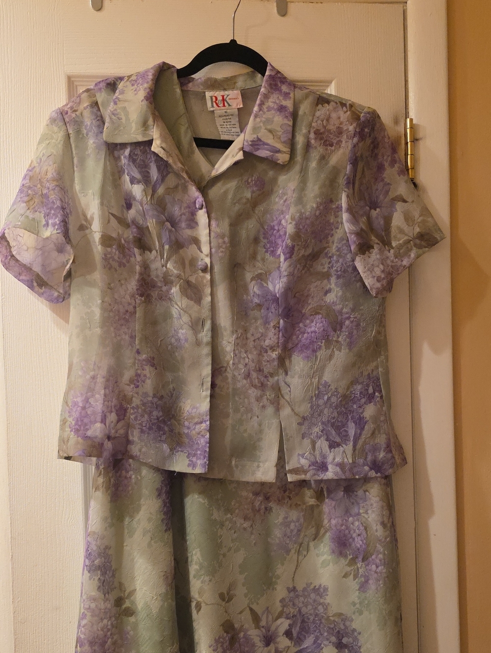 RK Lavender Floral Maxi Dress with Matching Jacket